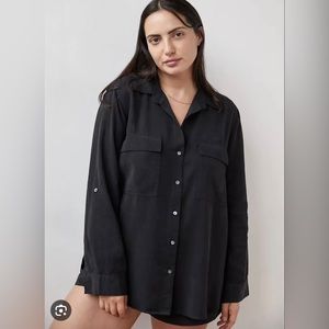 Aritzia The Group Babaton Utility Black Button-Down Shirt Size Large